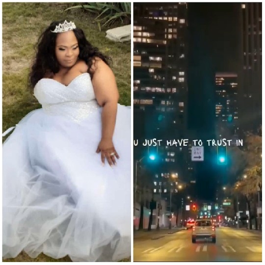 Gown and City Nightscape