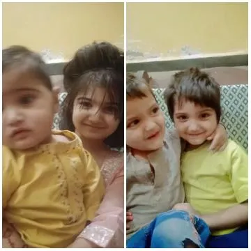 Girl with Baby and Smiling Boys