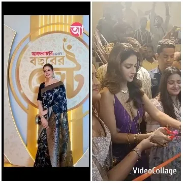 Woman in Sari Cuts Ribbon