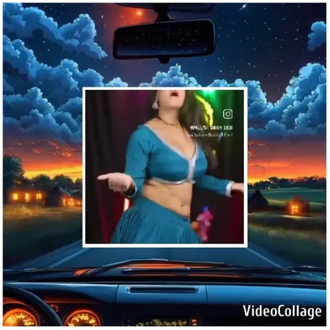 Woman in Blue with Car Dashboard