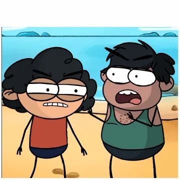 Animated Characters Chatting on Beach