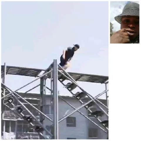 Person Climbing Metal Structure