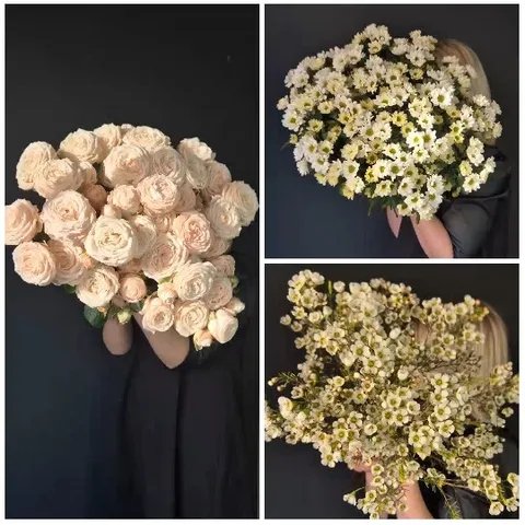 Person Holding Bouquets of Flowers