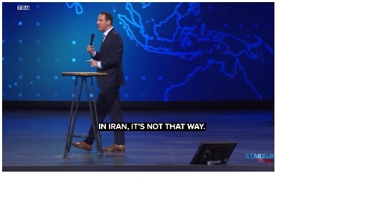 Speech on Stage with Map
