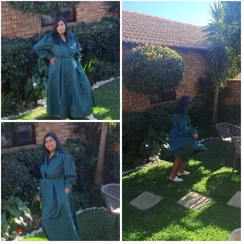 Garden Poses in Green Dress