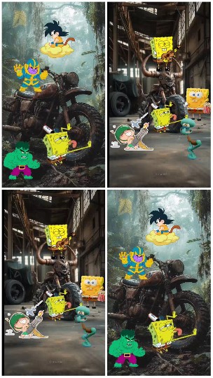 Cartoon Characters in Rustic Setting