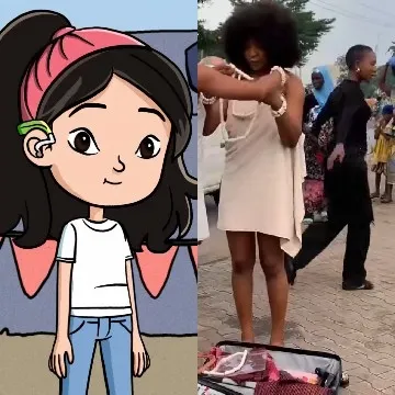 Cartoon Character and Outdoor Setting