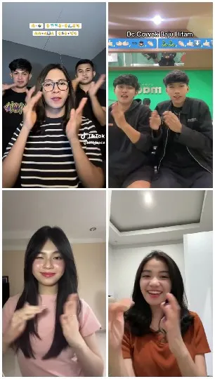 Friends Smiling and Clapping Together