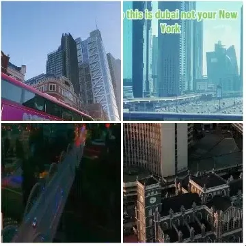 Cityscape with Bus and Dubai Skyline