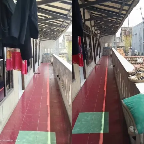 Narrow Balcony with Hanging Clothes