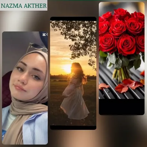 Woman in Field with Roses