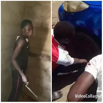 Person with Tool and Car Repair
