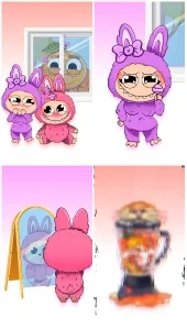 Cartoon Bunnies and Playful Blender
