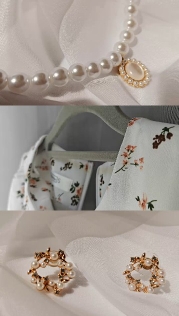 Pearl Jewelry on White Fabric