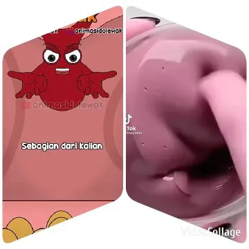 Animated Character and Pink Substance
