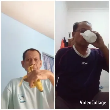 Eating Banana and Drinking Coffee