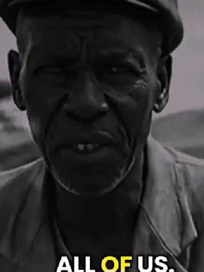 Older Man in Grayscale with Text