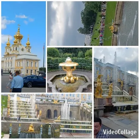Palace with Golden Domes and Fountains
