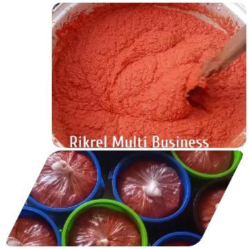 Red Mixture Stirred with Spoon