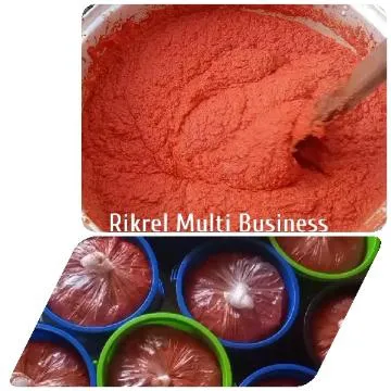Red Mixture Stirred with Spoon