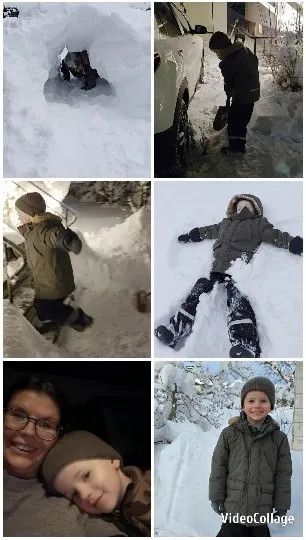 Child Playing in the Snow