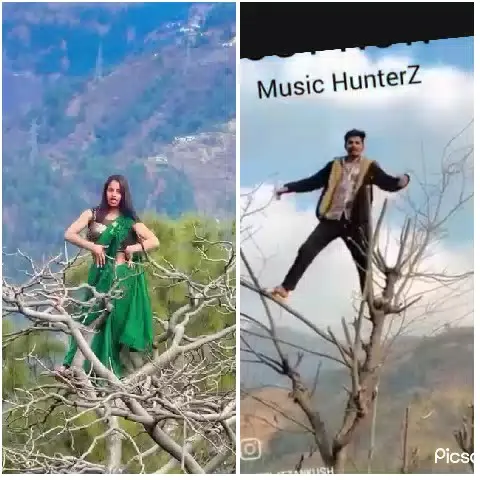 People Balancing on Bare Trees