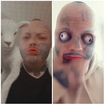 Person with Tattoos and Lamb