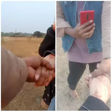 Holding Hands in Outdoor Setting