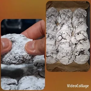 Holding Powdered Cookies on Tray