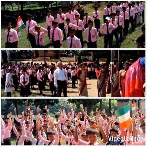Children Marching with Indian Flag