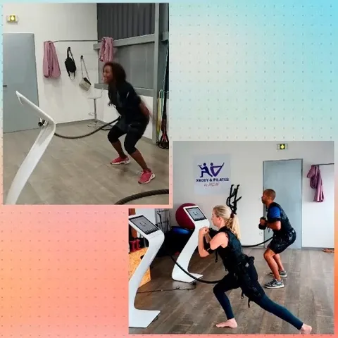 Gym Workout With Battle Ropes