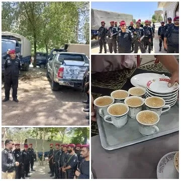Uniformed Individuals and Beverages