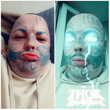 Facial Tattoos with Superhero Theme