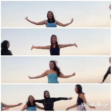 Joyful Outdoor Poses Against Sky