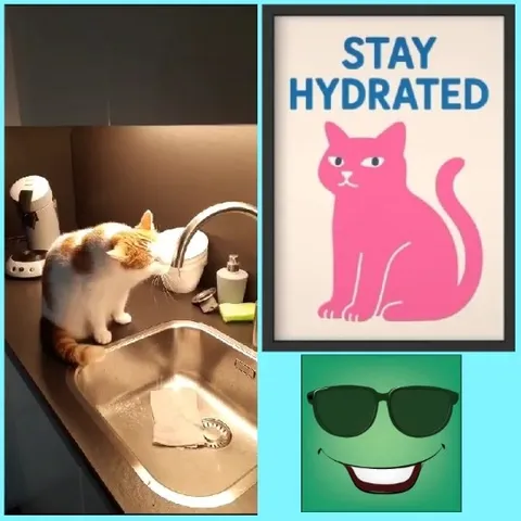 Cat Drinking Water from Sink