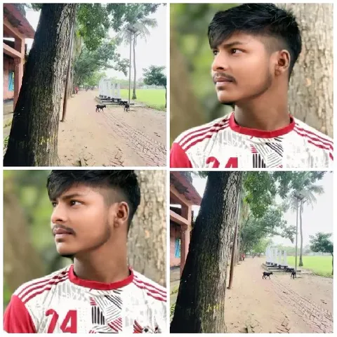 Man in Patterned Shirt Outdoors