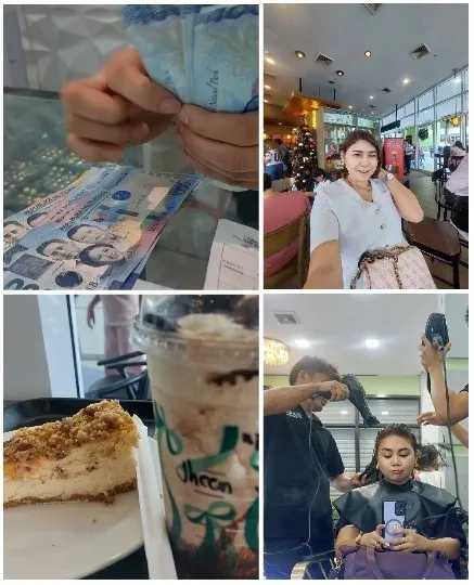 Money Counting and Cafe Selfie