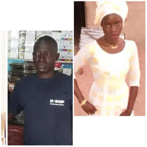 Man in Store, Woman Outdoors