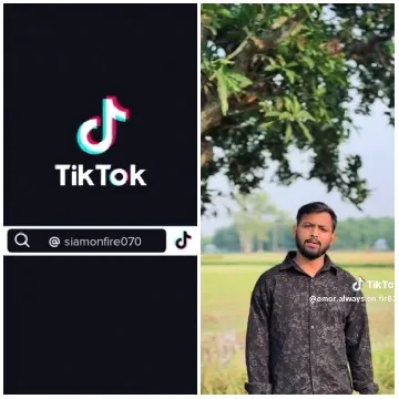 TikTok Logo and Outdoor Scene