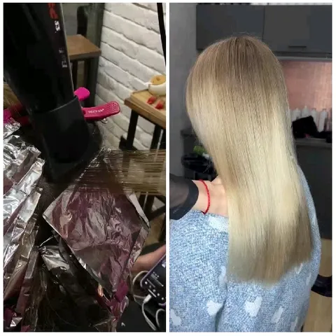 Hair Dyeing Process and After