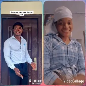 Smiling Couple Indoors by Door