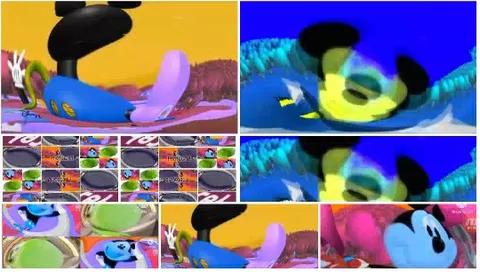 Distorted Cartoon Character Montage