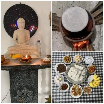 Buddha Altar and Traditional Cooking