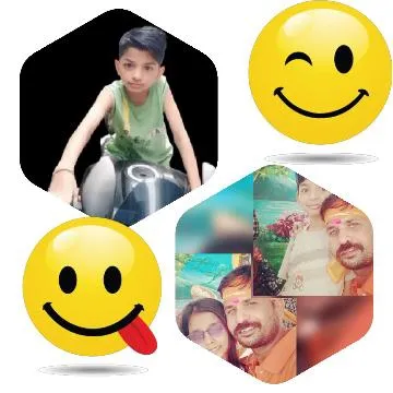 Young Person on Motorcycle and Smiley Faces