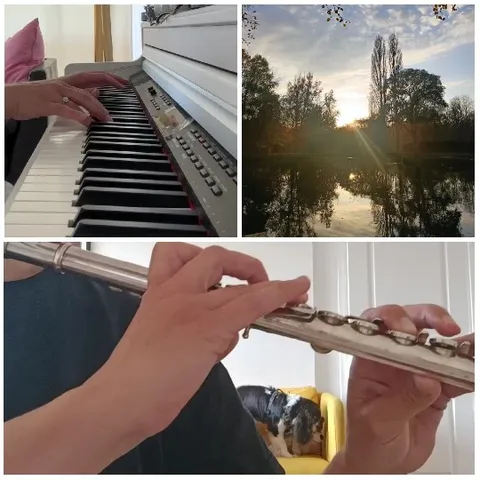 Musician Playing Keyboard Outdoors