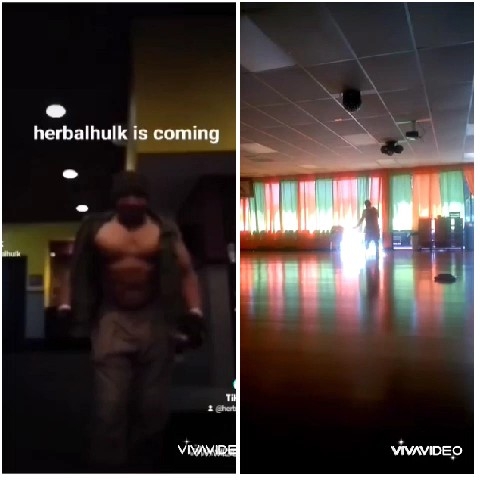 Muscular Person in Dim Gym