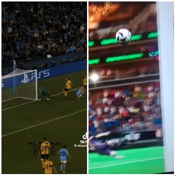 Soccer Match Near Goal Scene