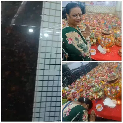 Person Bowing Beside Colorful Pots