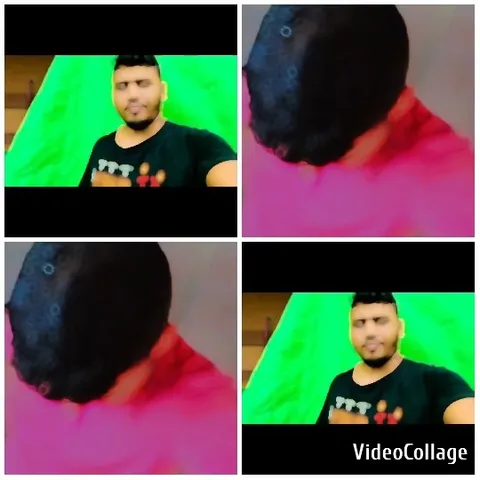 Reflective Man Against Green Background