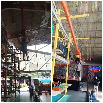 Climbers in Indoor Obstacle Course